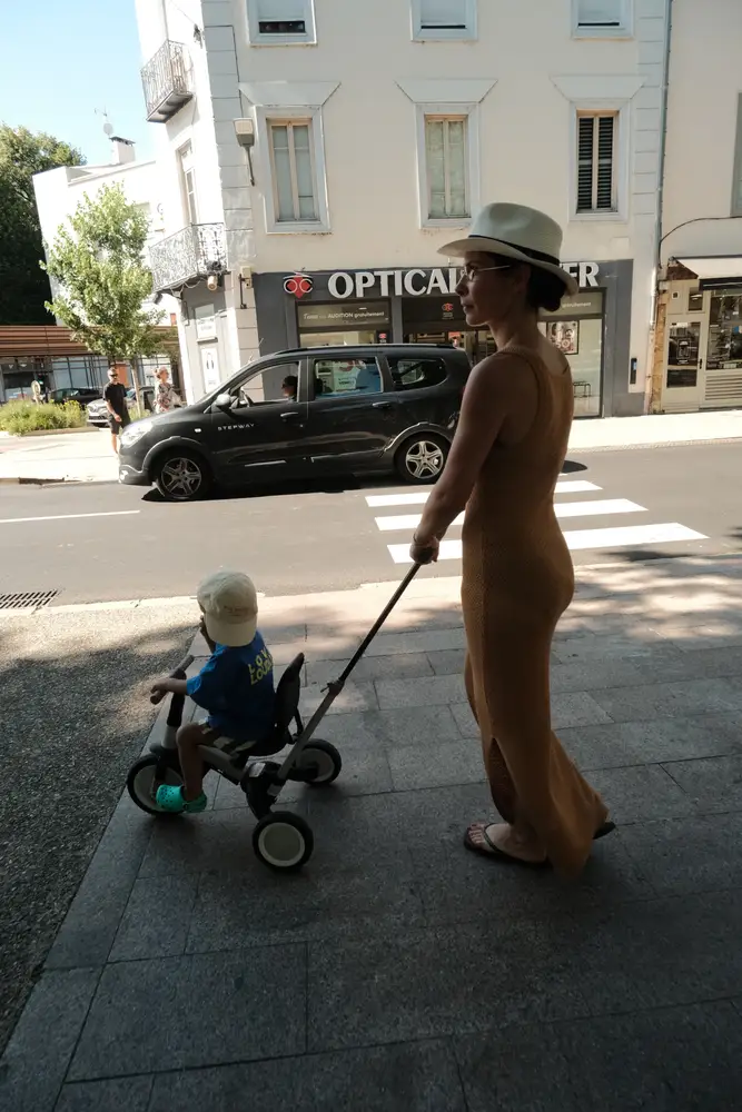 A candid street portrait in France